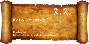 Kota Kristóf névjegykártya