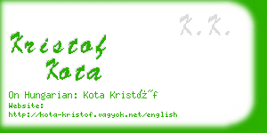 kristof kota business card